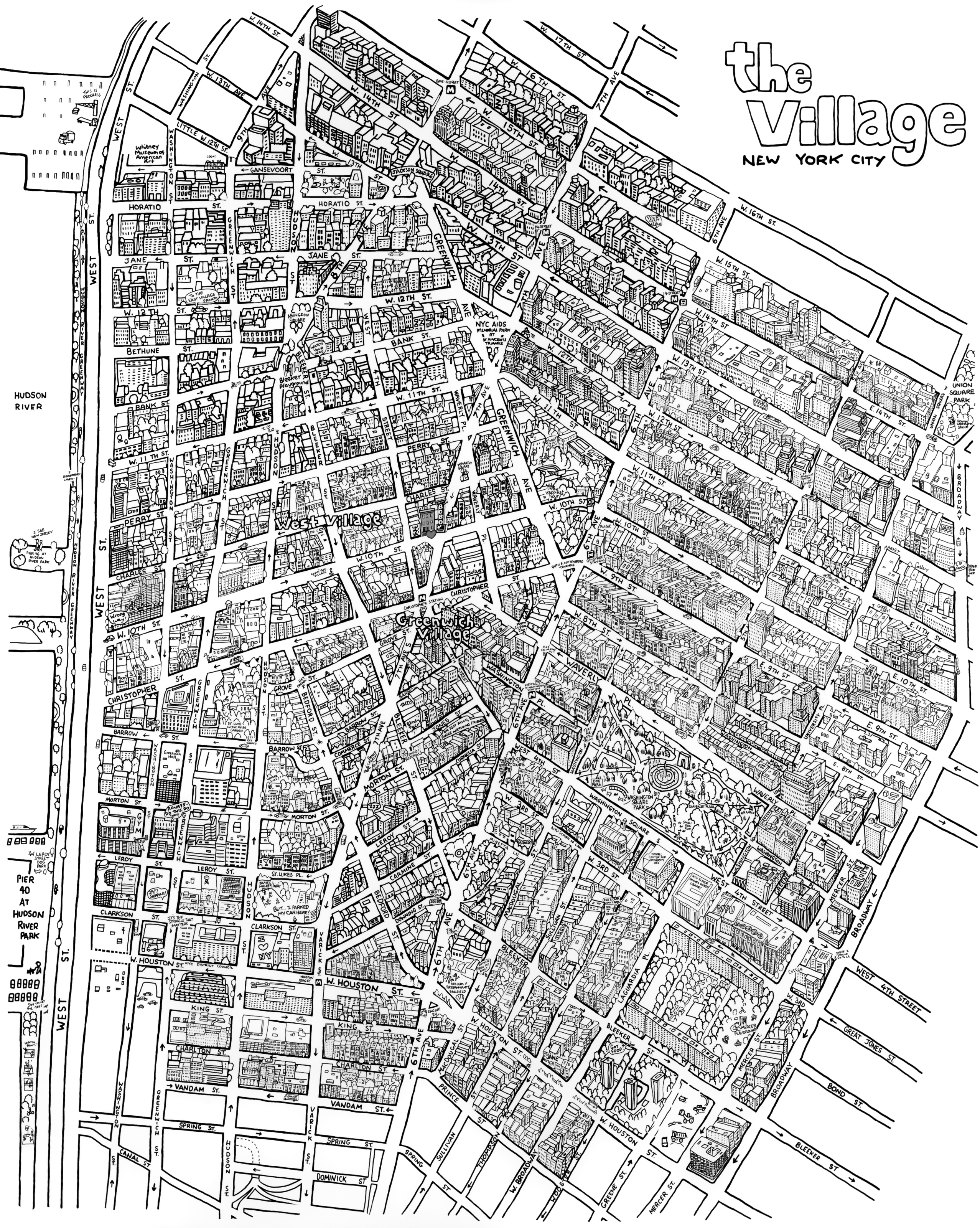 Map of West Village with Bobo and nearby subway